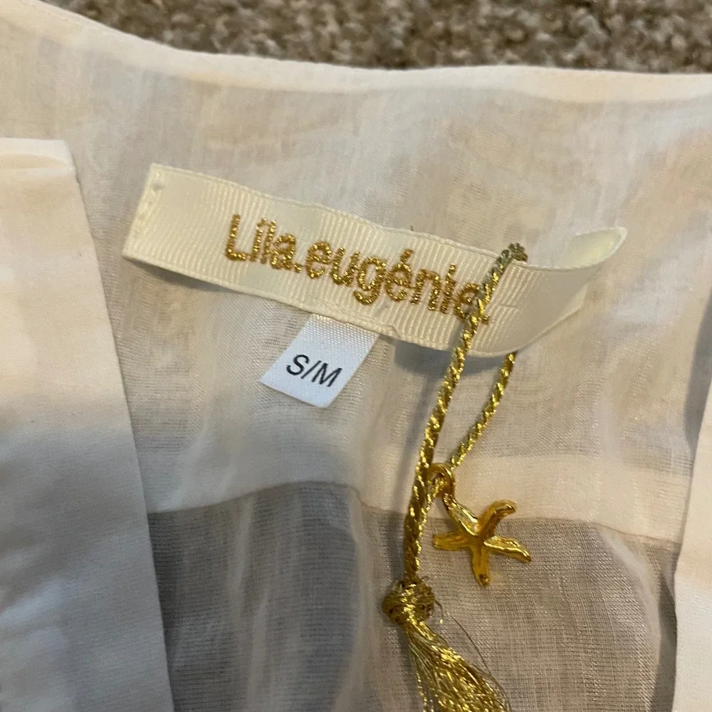 Lila‎ Eugenie Silk Cotton Beach Cover Up Dress White Bridal Wedding Girly Dainty - Picture 6 of 8